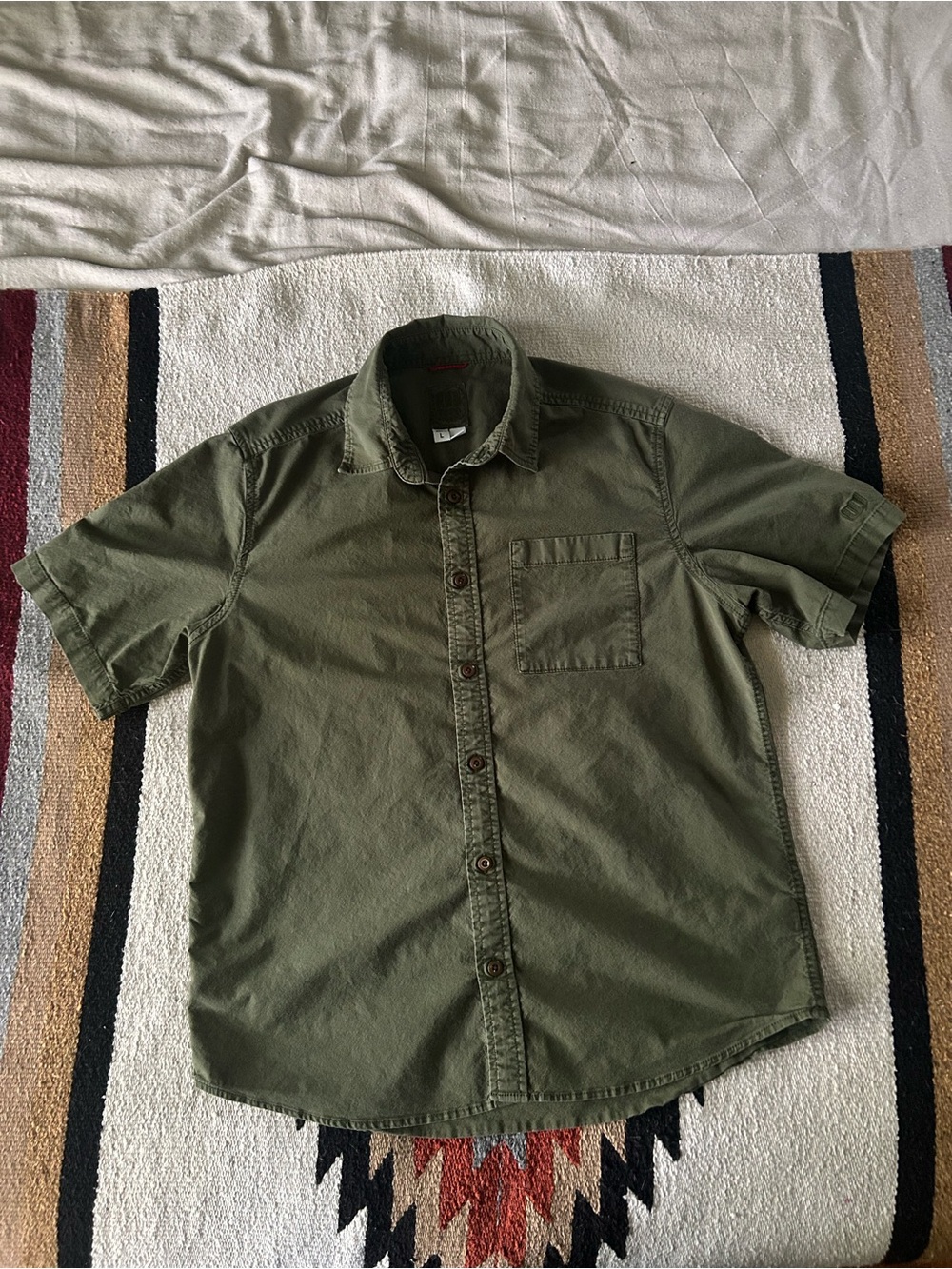 Topo Designs Olive Green Short-Sleeve Button-Down Shirt